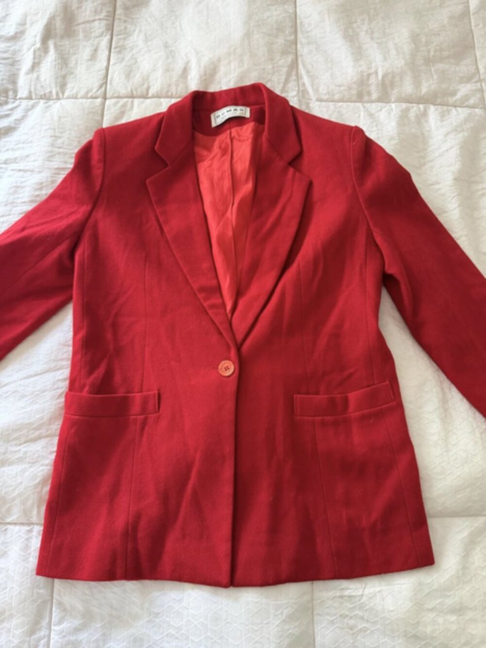 Vintage 80s 90s Dumas Red Wool Blazer Jacket | Made in USA ILGWU Label | Medium